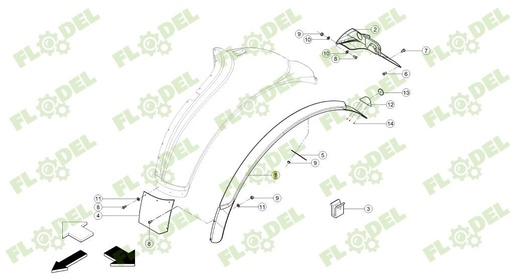 [FLO07675] Prelungire aripa roata spate tractor CLAAS 0011021485 original CLAAS