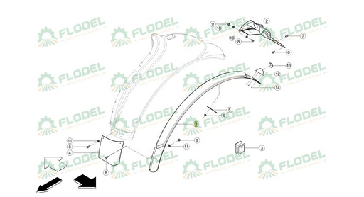 [FLO07675] Prelungire aripa roata spate tractor CLAAS 0011021485 original CLAAS