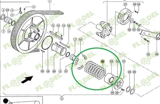 [FLO07698] Arc variator combina CLAAS 749911