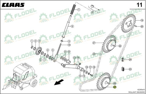 [FLO07716] Pinion dublu balotiera CLAAS 858324