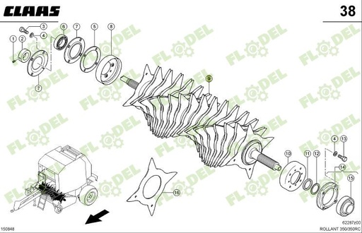 [FLO07718] Rotor balotiera CLAAS ROLLANT 0008580691 Original CLAAS