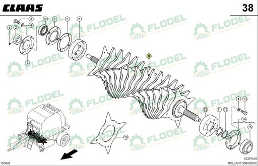 [FLO07718] Rotor balotiera CLAAS ROLLANT 0008580691 Original CLAAS