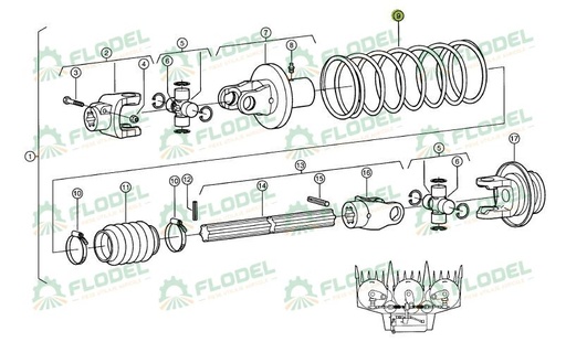 [FLO09277] Arc compresie cardan 939569 Original CLAAS