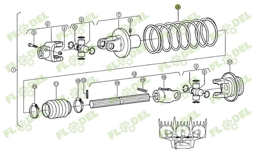 [FLO09277] Arc compresie cardan 939569 Original CLAAS