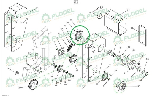 [FLO09337] Pinion transmisie dublu DOMINONI Z22 10093-22