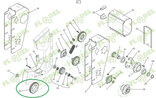 [FLO09338] Pinion transmisie dublu DOMINONI Z24 12161-24