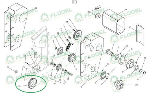 [FLO09338] Pinion transmisie dublu DOMINONI Z24 12161-24