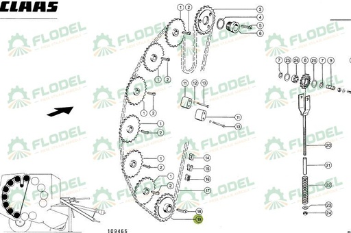 [FLO09481] Pinion balotiera CLAAS 822168 Z35 