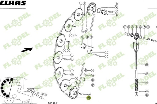 [FLO09481] Pinion balotiera CLAAS 822168 Z35 