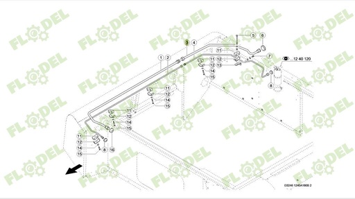 [FLO09587] Conducta rigida clima combina CLAAS 0005599810 Original CLAAS