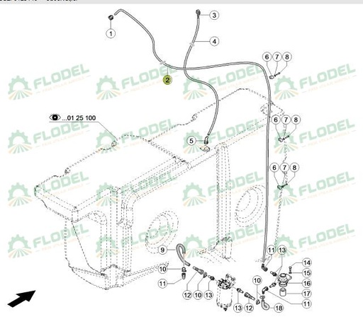 [FLO09590] Conducte injector combina CLAAS 0007805402 Original CLAAS