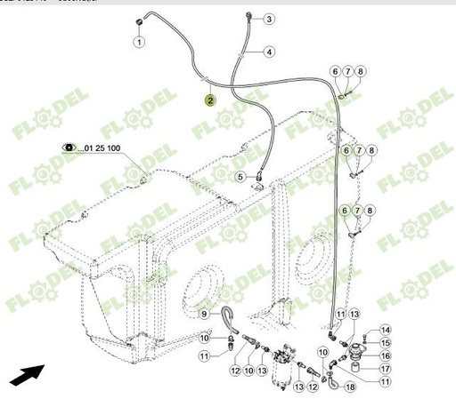 [FLO09590] Conducte injector combina CLAAS 0007805402 Original CLAAS