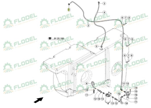 [FLO09591] Conector furtune 0001441020 Original CLAAS