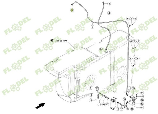 [FLO09591] Conector furtune 0001441020 Original CLAAS
