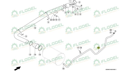 [FLO09597] Furtun spiralat combina CLAAS 0007804340 Original CLAAS 