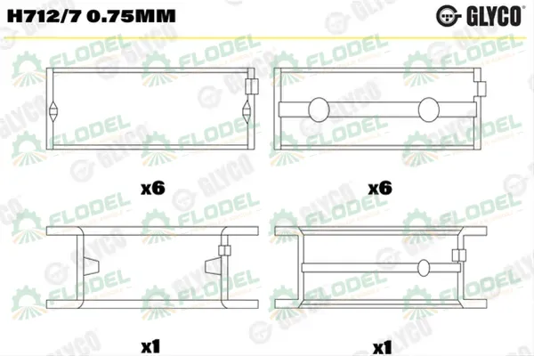 [FLO10129] Cuzineti palier R3 motor Mercedes Benz OM352 H712/7 [GLYCO]