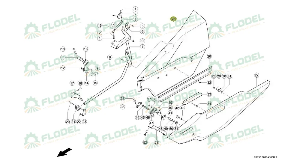 [FLO10456] Capota protectie header paioase CLAAS 0005218834 Original CLAAS [DREAPTA]