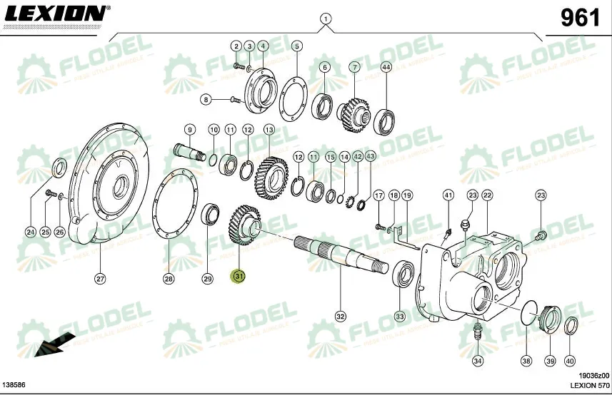 [FLO10694] Pinion cutie transfer CLAAS LEXION 769039 [Z52]