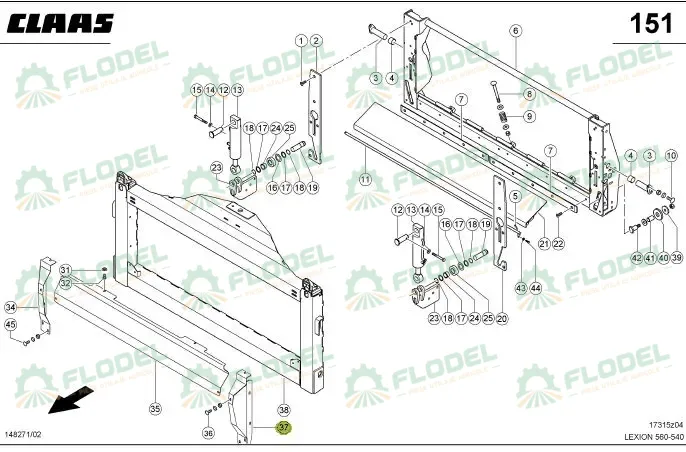 [FLO10876] Tabla gura alimentare 531545 Original CLAAS [STANGA] 