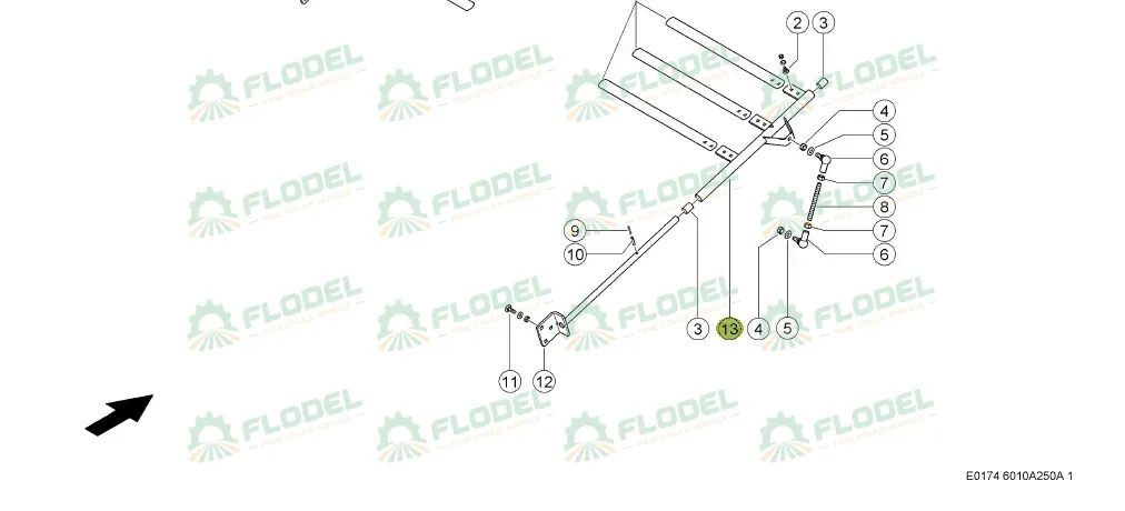[FLO11105] Bara deflector DREAPTA 0007414610 Original CLAAS 