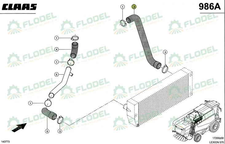 [FLO11212] Cot radiator combina CLAAS LEXION 0007968882 Original CLAAS