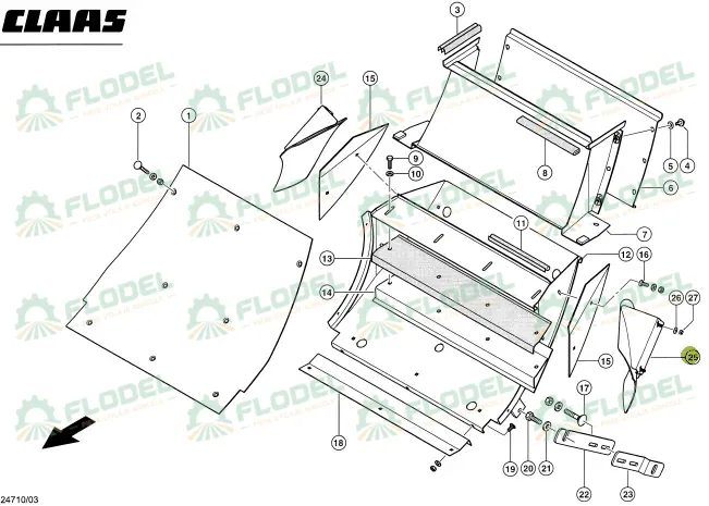 [FLO11306] Placa ghidare CLAAS JAGUAR 0000905710 [STANGA] Original CLAAS
